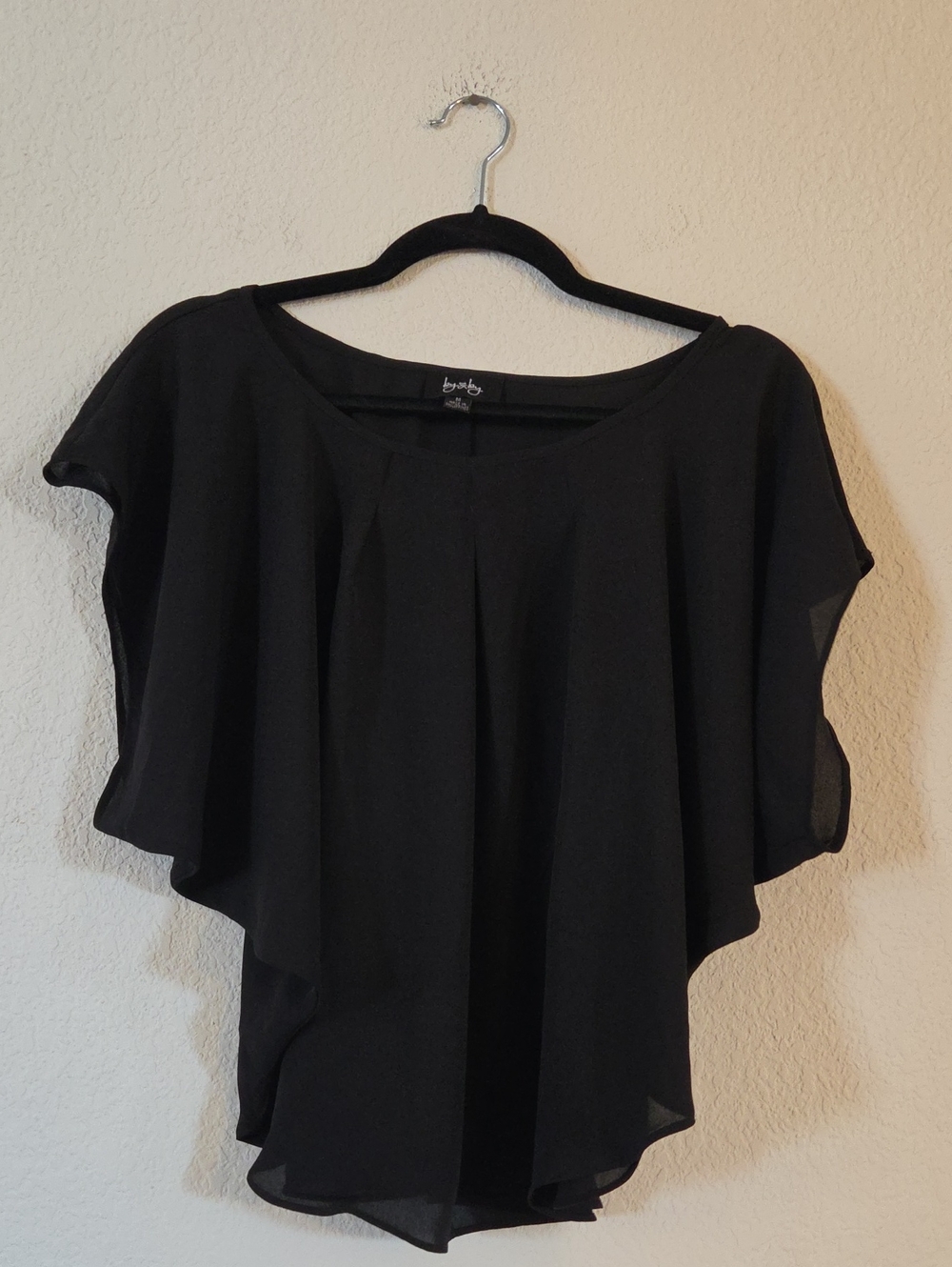 by & by Black Flutter-Sleeve Blouse
